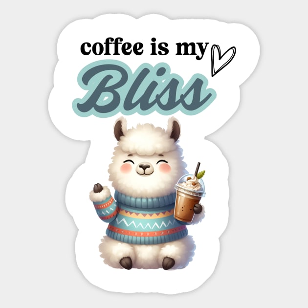 Llama Coffee is My Bliss Sticker by Teresa's Store 1